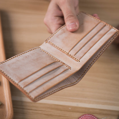 Vintage DIY Waxed Leather Horizontal Wallet