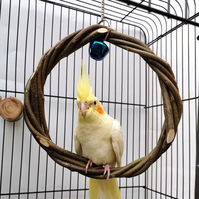 Vogel Stehend Rahmen Rattan Ring Kauen Spielzeug Vogel Käfig