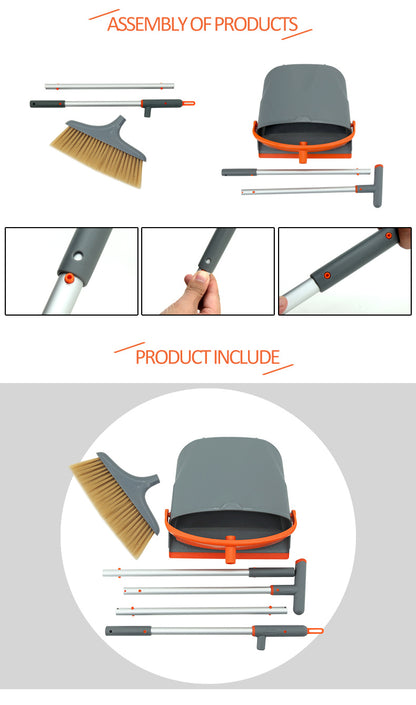 East New Fashion Luxury Broom Dustpan Combination Set Foldable Cleaning Tools House Helper - RazzX