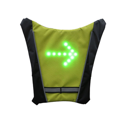 USB Rechargeable Reflective Vest Backpack with LED Turn Signal Light Remote Control Outdoor Sport Safety Bag Gear for Cycling