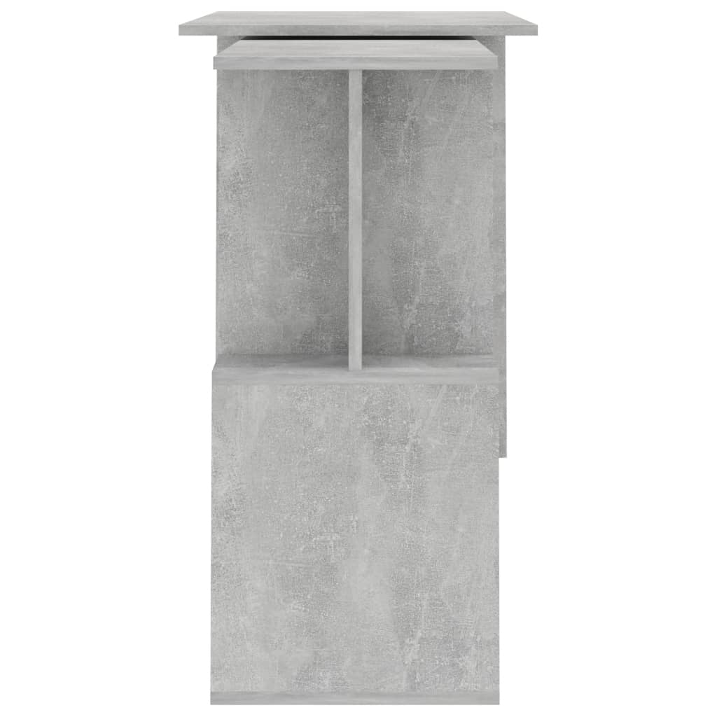 vidaXL Corner Desk Concrete Grey 200x50x76 cm Engineered Wood