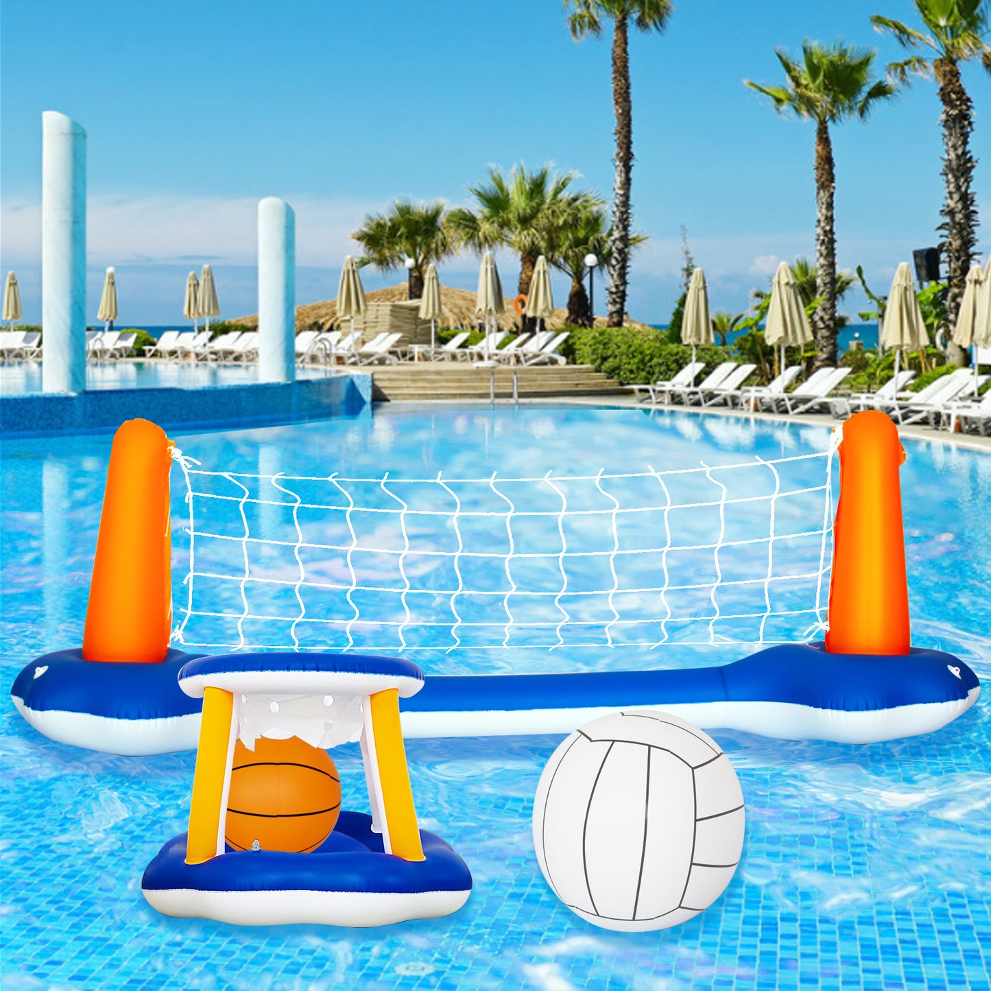 Wasser Volleyball Rack, Aufblasbare Basketball, Schwimmbad, Strand Wasser Spiele, Wasser Floß Ball