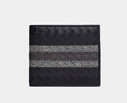 Woven Wallet Men'S Short Leather Lovers  New Folding Wallet Men'S Wallet