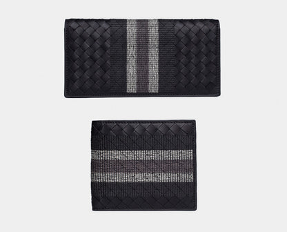 Woven Wallet Men'S Short Leather Lovers  New Folding Wallet Men'S Wallet