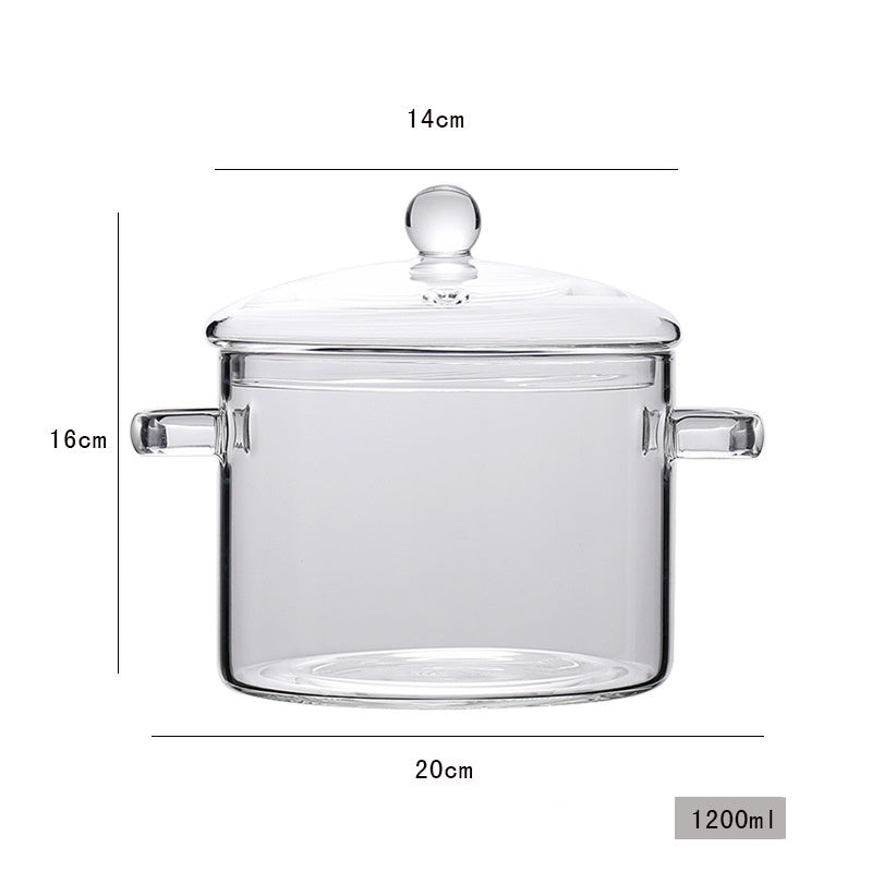 Glas Topf Herd Topf Küche Transparent Mini Suppe Topf Herd herd Kochen Werkzeuge Zubehör