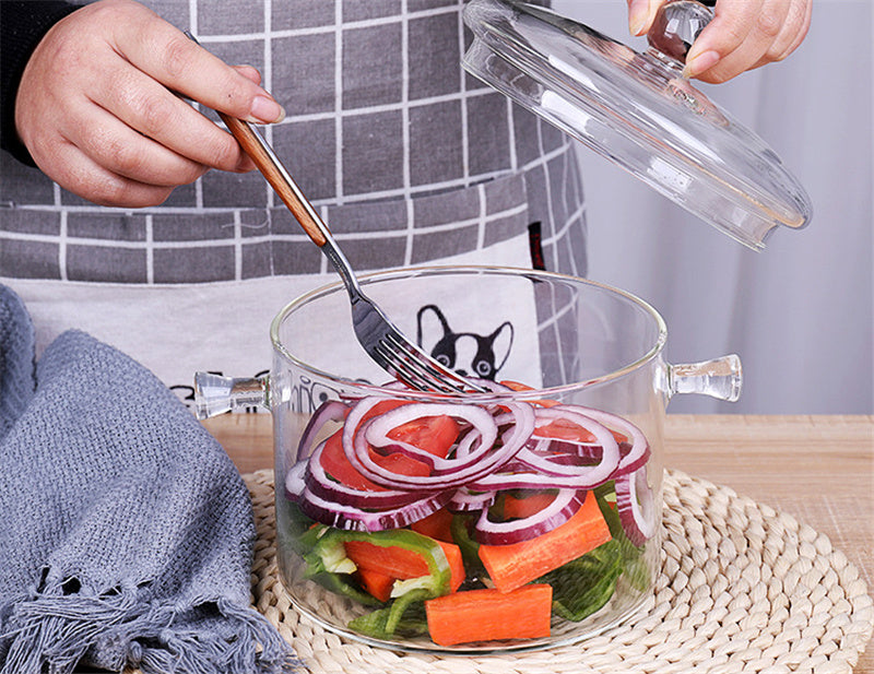 Glas Topf Herd Topf Küche Transparent Mini Suppe Topf Herd herd Kochen Werkzeuge Zubehör