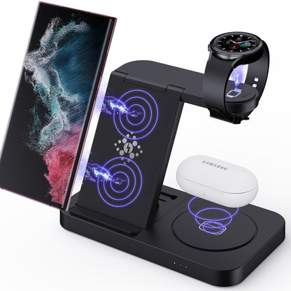 Watch Mobile Phone Headset Foldable Three-in-one Wireless Charger