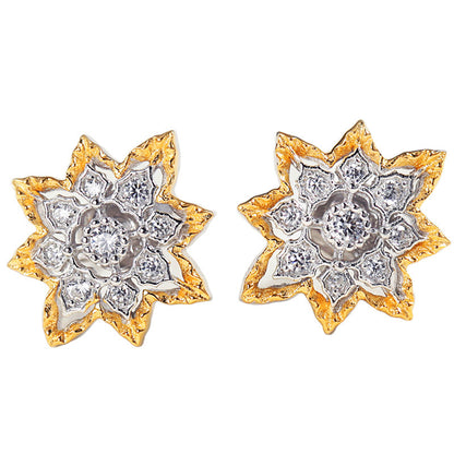 Vintage Sparkling Zircon Earrings S925 Silver Gold-plated