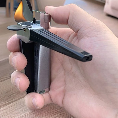 Encendedor Pipe Lighter Creative Foldable Metal Lighter Pipe Combination Portable Folding Pipe Lighter Smoking Men's Smoking Gadget - RazzX