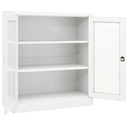 vidaXL Office Cabinet White 35.4"x15.7"x41.3" Steel