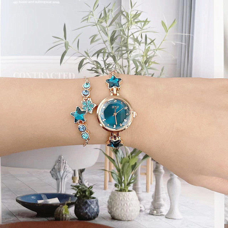 Valentine's Day Fine Gifts Women's Rose Gift Box Watch Bracelet Perfume Exquisite Set Quartz Wrist Watch