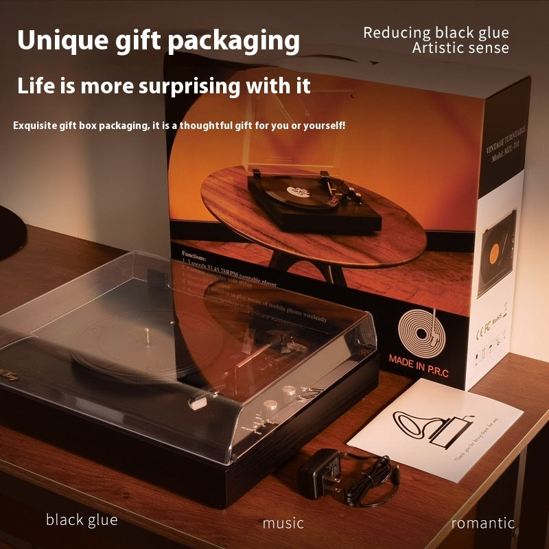 Vinyl Record Player Retro Bluetooth Audio Integrated Old-fashioned Phonograph Disc Piezoelectric Pickup