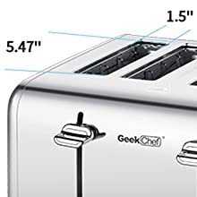 Verbieten Regale In Die Amazon. Toaster 4 Scheibe, Geek Chef Edelstahl Extra Breite Slot Toaster Mit Dual Control Panels Von Bagel, abtauung, Stornieren Funktion, Ban Amazon