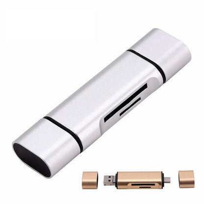 USB mobile phone card reader MICRO TYPE - C triad multi-function aluminum alloy support TF SD OTG foreign trade