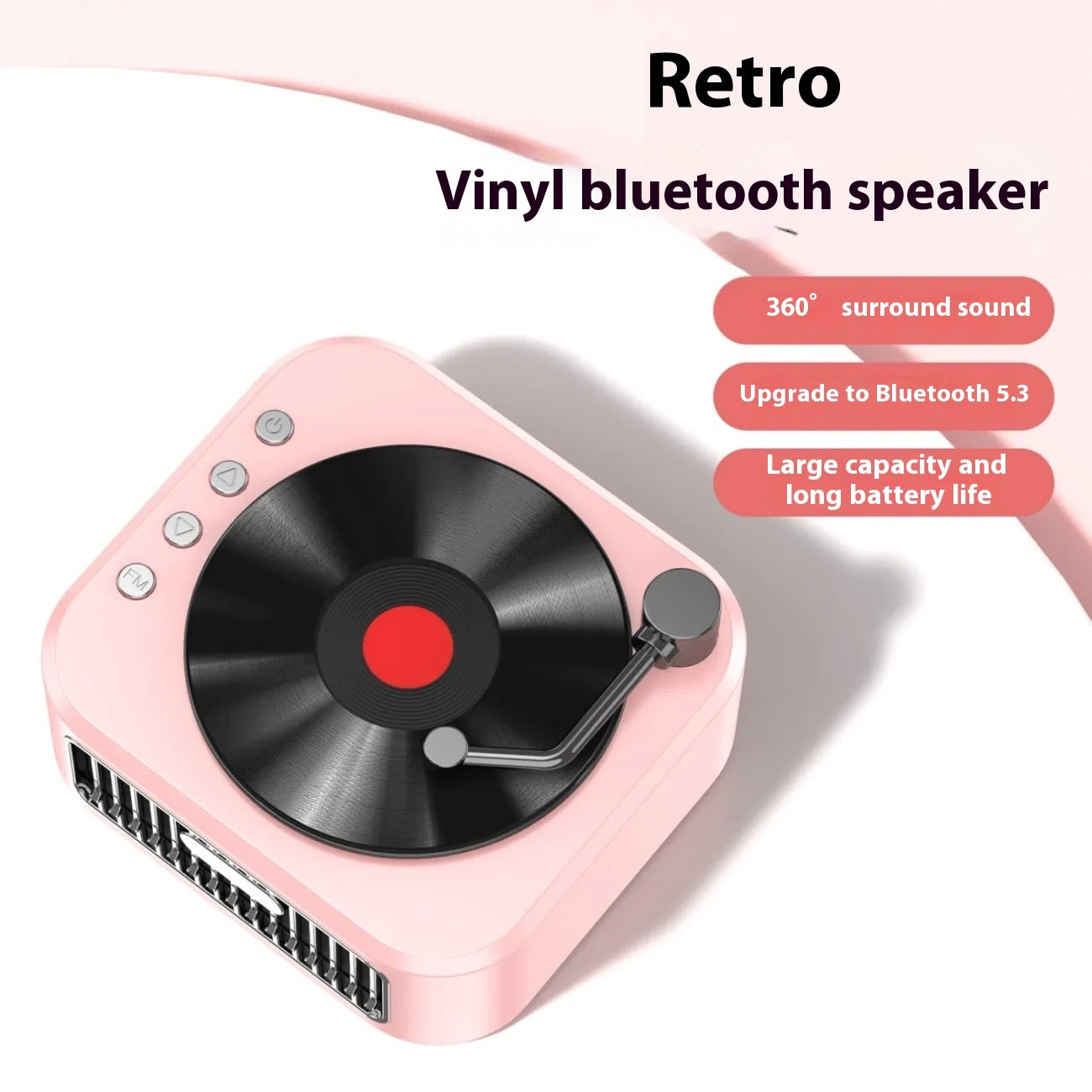 Vinyl Record Player Retro Phonograph Audio Bluetooth Speaker European Portable Gift