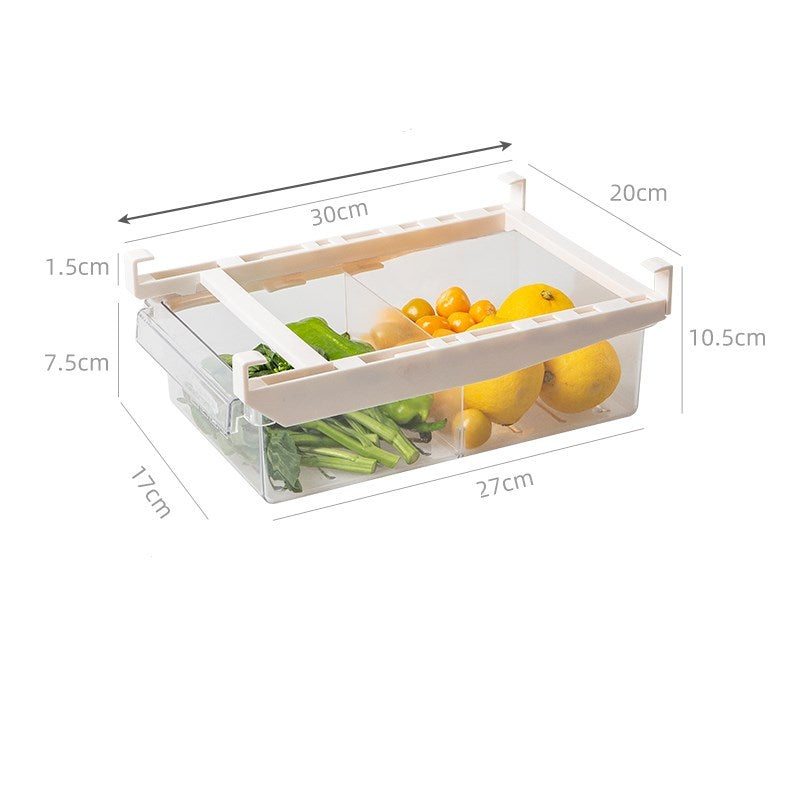 Küche Organizer Einstellbare Küche Kühlschrank Lagerung Rack Kühlschrank Mit Gefrierfach Regal Halter Pull-out Schublade Veranstalter Raum Saver