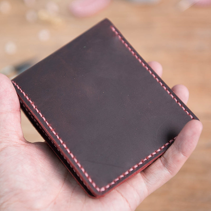 Vintage DIY Waxed Leather Horizontal Wallet