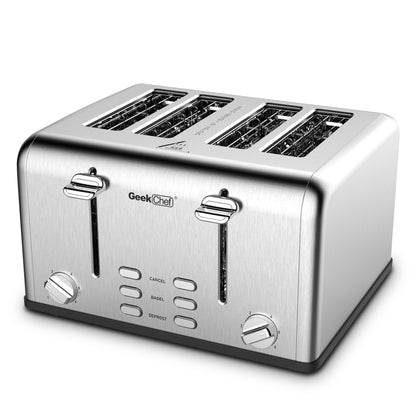 Verbieten Regale In Die Amazon. Toaster 4 Scheibe, Geek Chef Edelstahl Extra Breite Slot Toaster Mit Dual Control Panels Von Bagel, abtauung, Stornieren Funktion, Ban Amazon