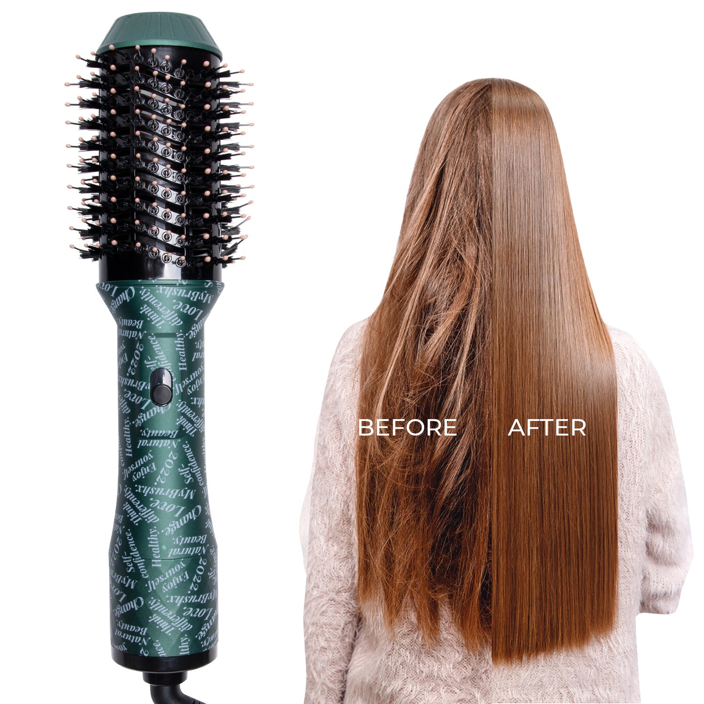 Haartrockner bürste, Heißluft bürste mit verbessertem Fass, Fösten bürste und Styler Volumize in einem, Haartrockner Multifunktion ale Keramik Turmalin Negative Ionen-Heißluft-Styling-Bürste für Frauen