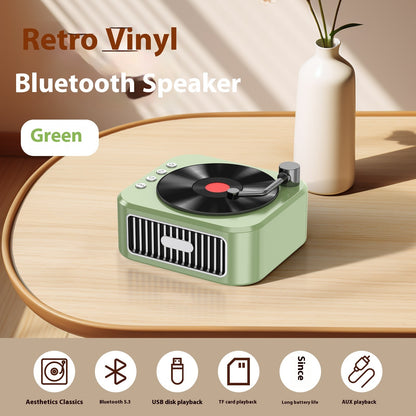 Vinyl Record Player Retro Phonograph Audio Bluetooth Speaker European Portable Gift