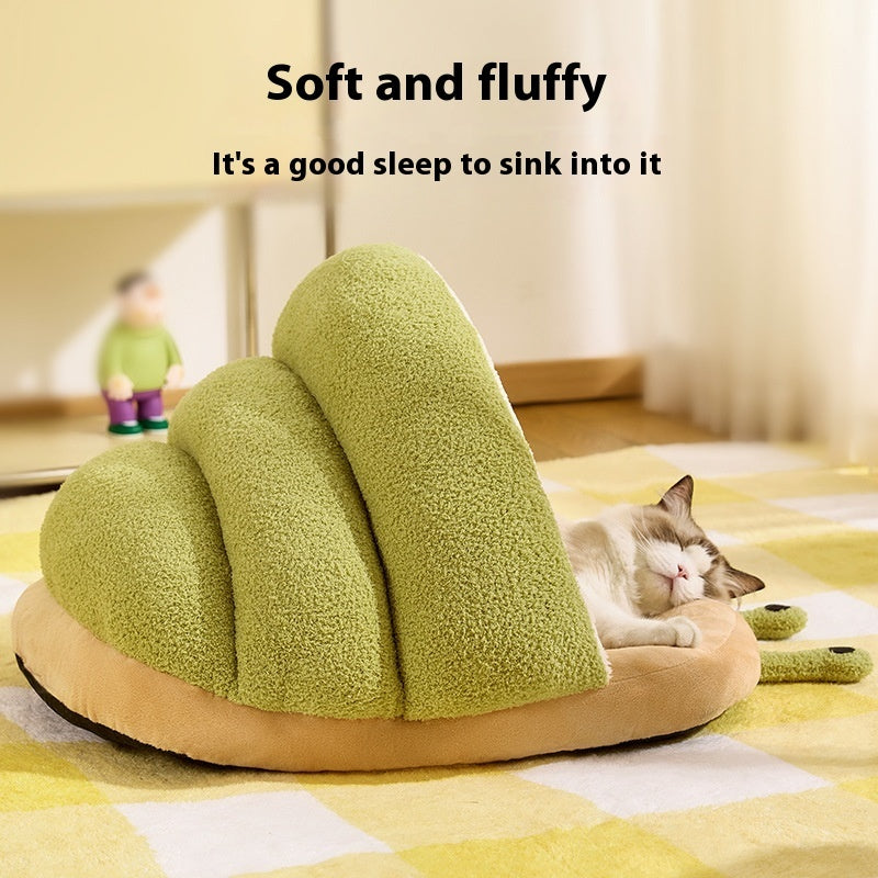 Warm Cat Semi-closed Snail Slippers Nest Pet Products