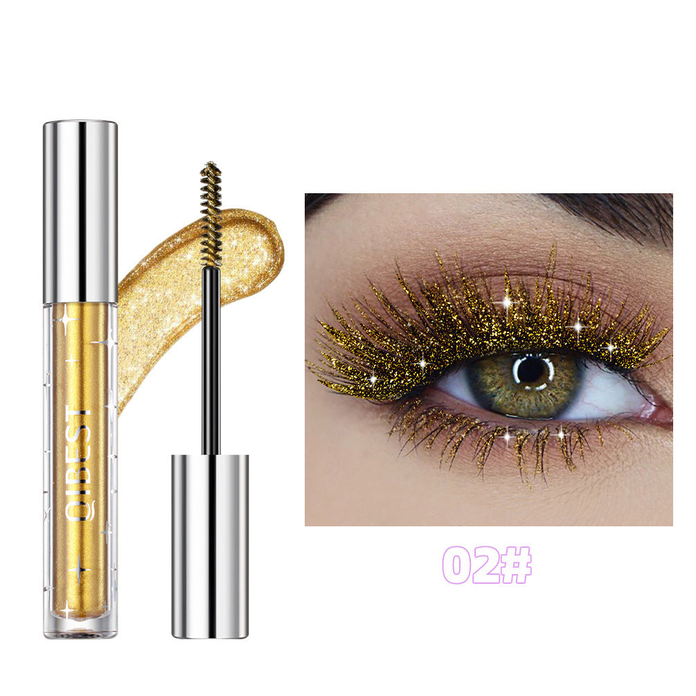 Violet Glitter Lash Mascara Diamond Mascara Thick Shiny Eyelash Curling Extension Makeup Waterproof Fast Dry Sequins Eye Black