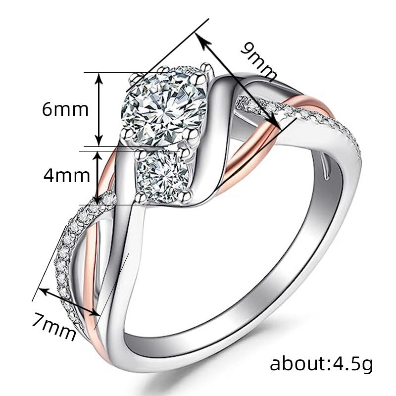 Zirkon glänzender Ring für Frauen Mode Geometrie muster