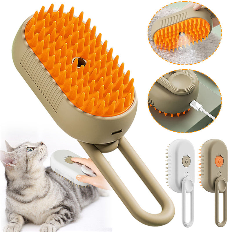 Cat Steam Brush Steamy Dog Brush 3 In 1 Electric Spray Cat Hair Brushes For Massage Pet Grooming Comb Hair Removal Combs Pet Products - RazzX