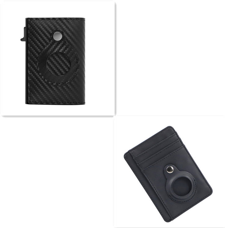 Wallet-PU Leather Airtag Card Holder RFID Anti-theft Card Holder