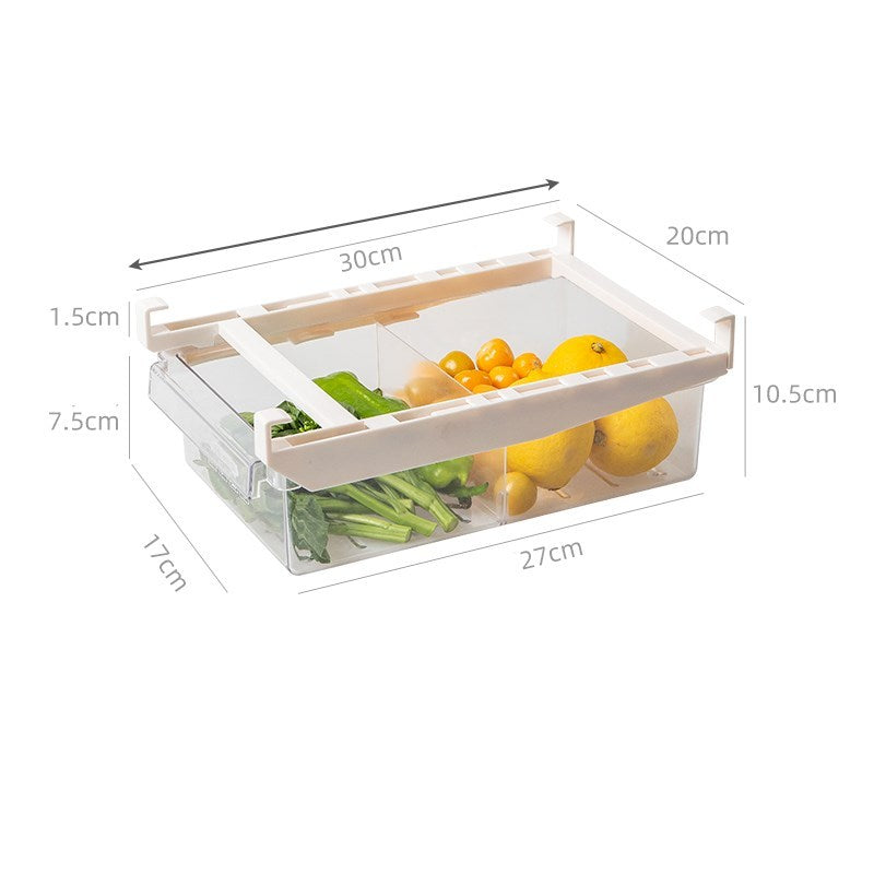 Küche Organizer Einstellbare Küche Kühlschrank Lagerung Rack Kühlschrank Mit Gefrierfach Regal Halter Pull-out Schublade Veranstalter Raum Saver