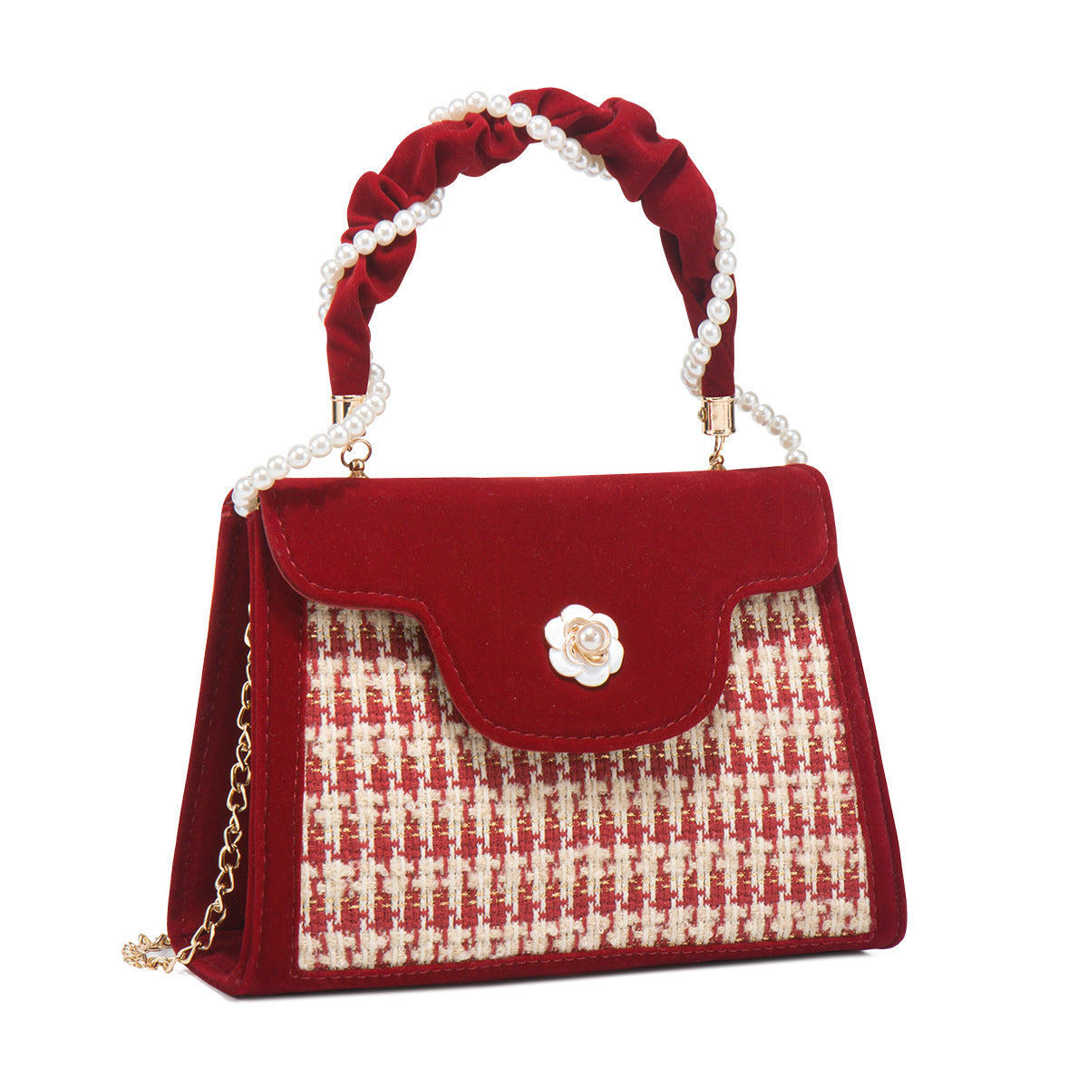 Women's Wedding Bag Bridal Bag High-grade Women's Elegant Red Niche Red Small Bag Portable 2024 New - RazzX