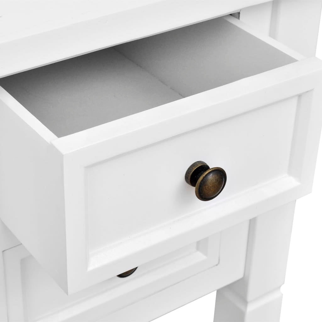 vidaXL White Writing Desk with 5 Drawers