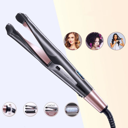 2 In 1 Haarglätter Und Curler Curling Eisen Für Alle Haar Arten Turmalin Keramik Twisted Flache Eisen Für Haar styling