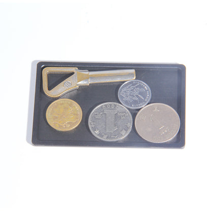 Wallet Card Holder Universal Aluminum Alloy Key Coin Tray Storage Box