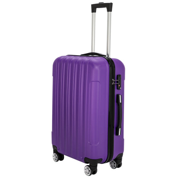 Vertical 3-in-1 Spinner Wheel With Handle Trolley Case 20in 24in 28in ABS Aluminum Alloy Trolley Classic Color - Purple