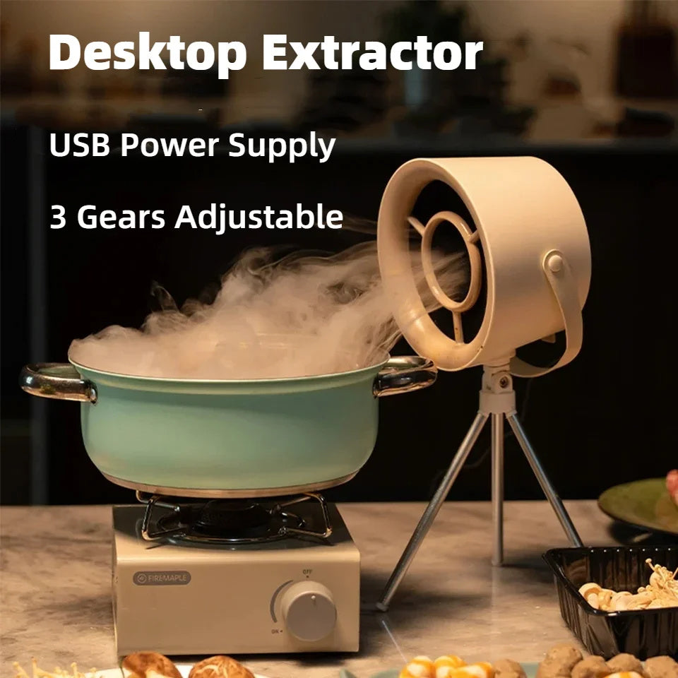 2024 New Portable Desktop Exhaust Fan Small Kitchen Hood Extractor Barbecue USB Charging Desktop Range Hoods Mini Suction Cooker Hood Kitchen Gadgets - RazzX