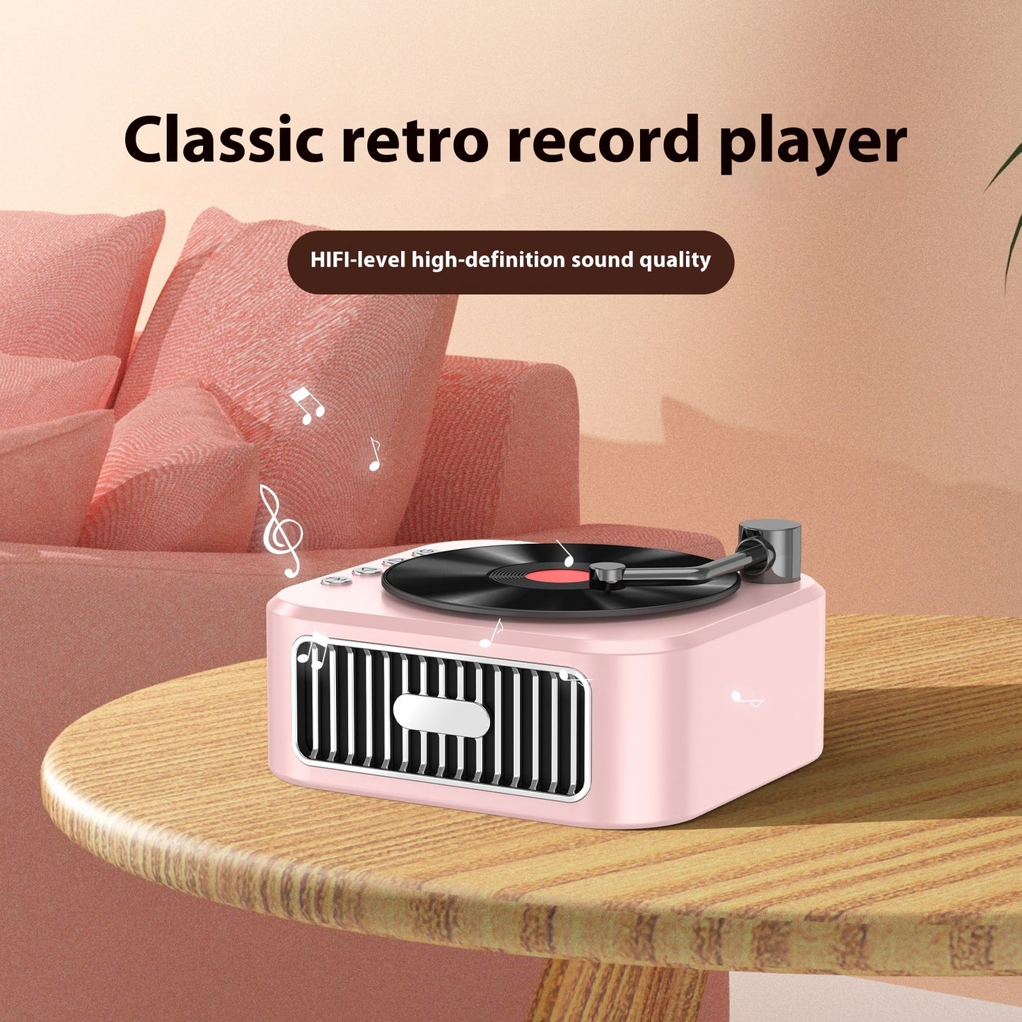 Vinyl Record Player Retro Phonograph Audio Bluetooth Speaker European Portable Gift