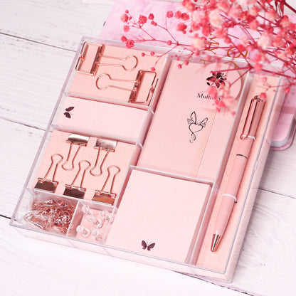 Rose Gold Stationery Set Gift Box Student Office Stationery