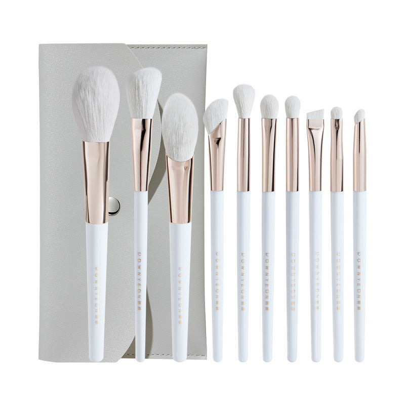 10 Pieces Of Portable Makeup Brush Sets Of Fiber Wool