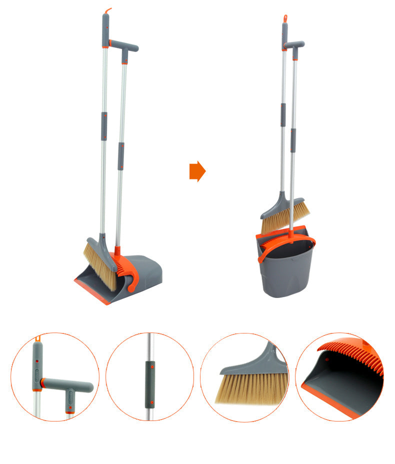 East New Fashion Luxury Broom Dustpan Combination Set Foldable Cleaning Tools House Helper - RazzX