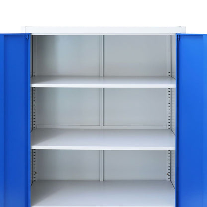 vidaXL Office Cabinet Metal 90x40x180 cm Grey and Blue