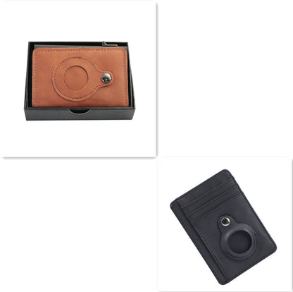 Wallet-PU Leather Airtag Card Holder RFID Anti-theft Card Holder