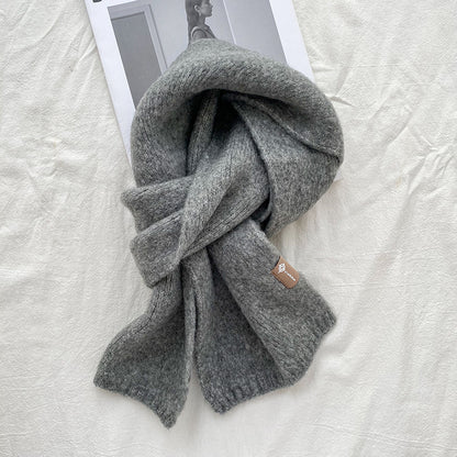 Warm Wool Scarf Women's Korean Style Sweet Version Solid Scarf Autumn And Winter