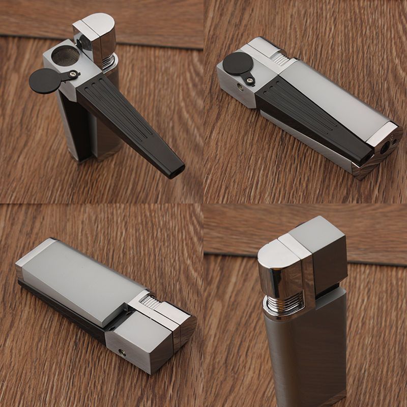 Encendedor Pipe Lighter Creative Foldable Metal Lighter Pipe Combination Portable Folding Pipe Lighter Smoking Men's Smoking Gadget - RazzX