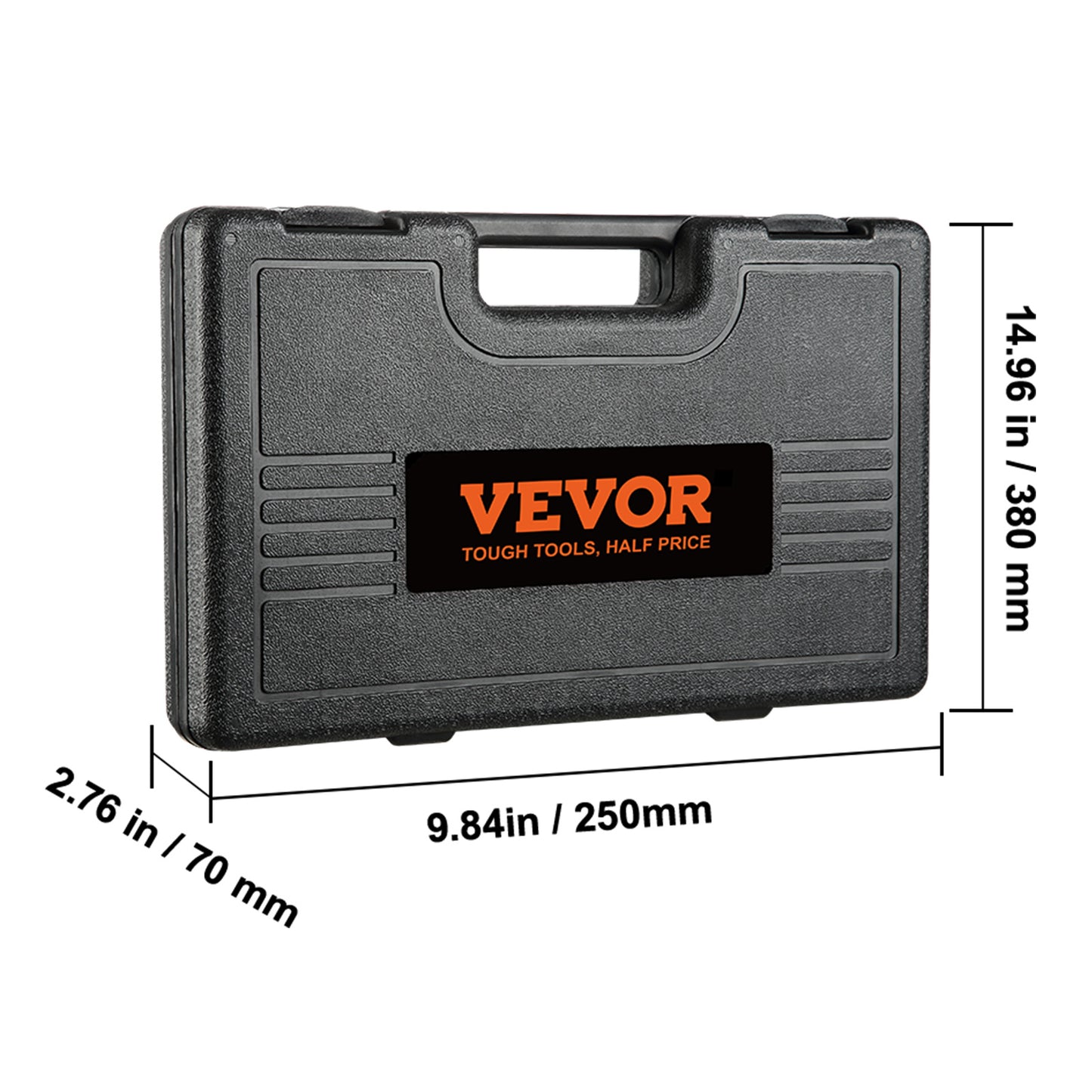 VEVOR Rive Impact Socket Set, 48 Piece Socket Set SAE  & Metric 8-22mm 6 Point Cr-V Drive Extension Bar Universal Joint & Power Drill Adapter Includes Storage Case