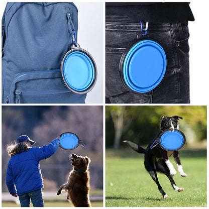 350 und 1000ML Hund Schalen Klapp Silikon Welpen Lebensmittel Container Tragbare Katze Wasser Feeder Für Reise Wandern Pet Liefert