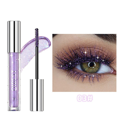 Violet Glitter Lash Mascara Diamond Mascara Thick Shiny Eyelash Curling Extension Makeup Waterproof Fast Dry Sequins Eye Black