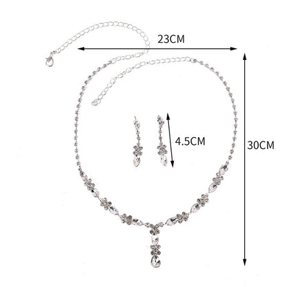 Zircon Necklace And Earrings Set