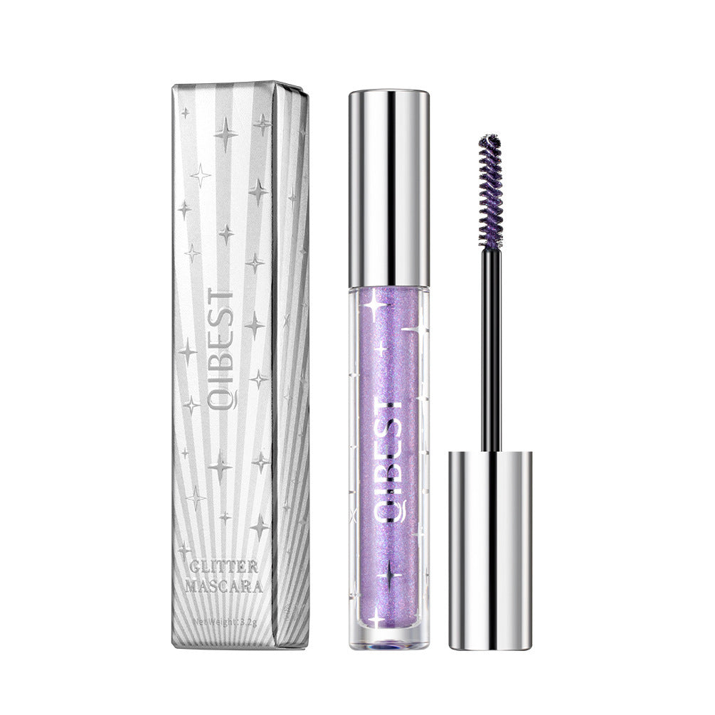 Violet Glitter Lash Mascara Diamond Mascara Thick Shiny Eyelash Curling Extension Makeup Waterproof Fast Dry Sequins Eye Black