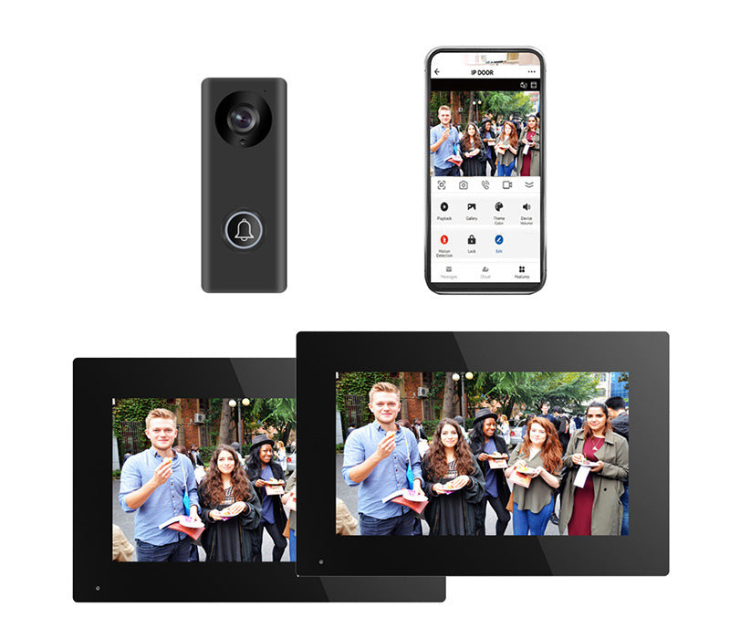 Video Intercom Doorbell 1v2 Real-time Monitoring Wireless Network Intelligent Intercom System Doorbell